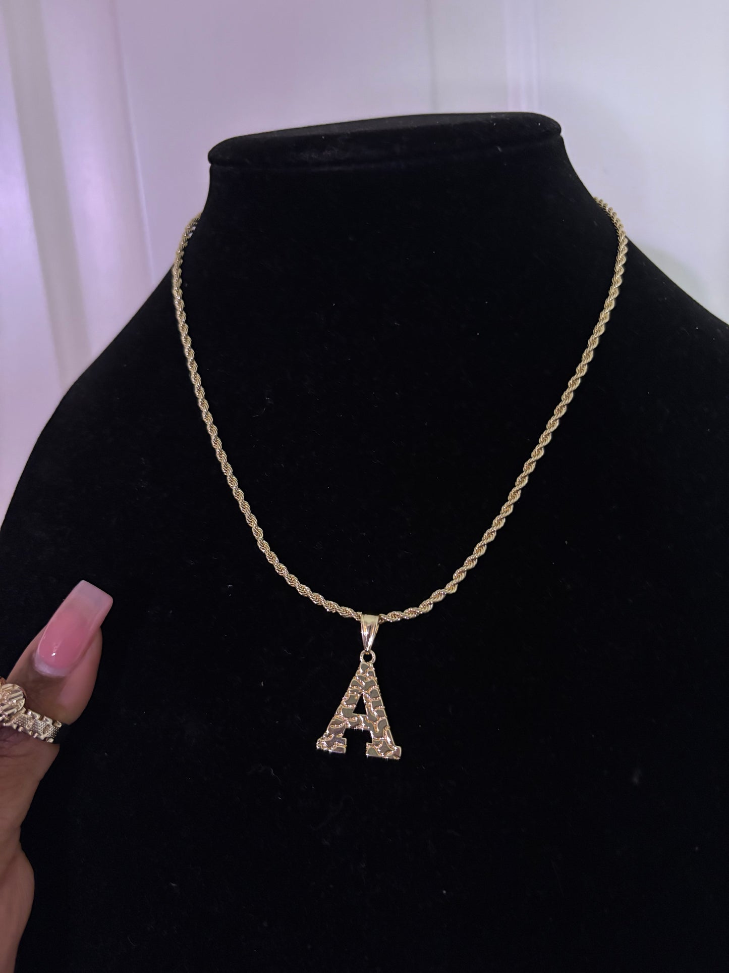 Nugget Initial Necklace