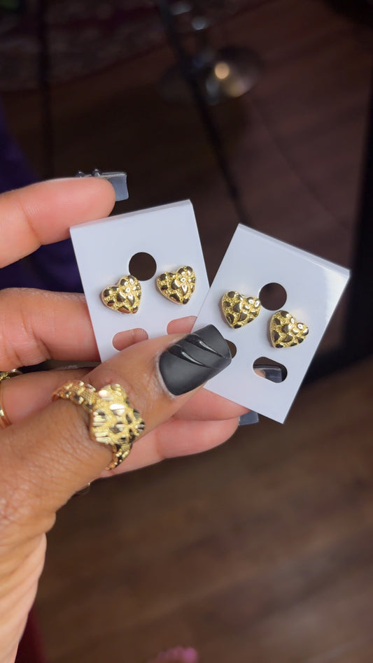 Heart Nugget Studs