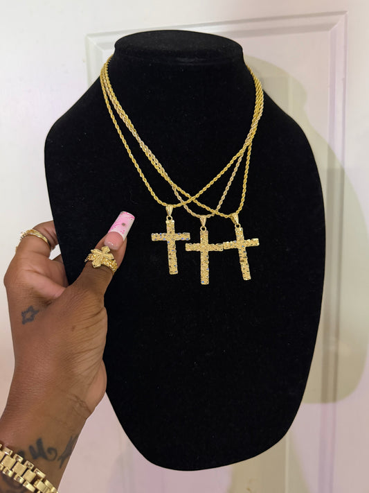 Nugget Cross Necklace
